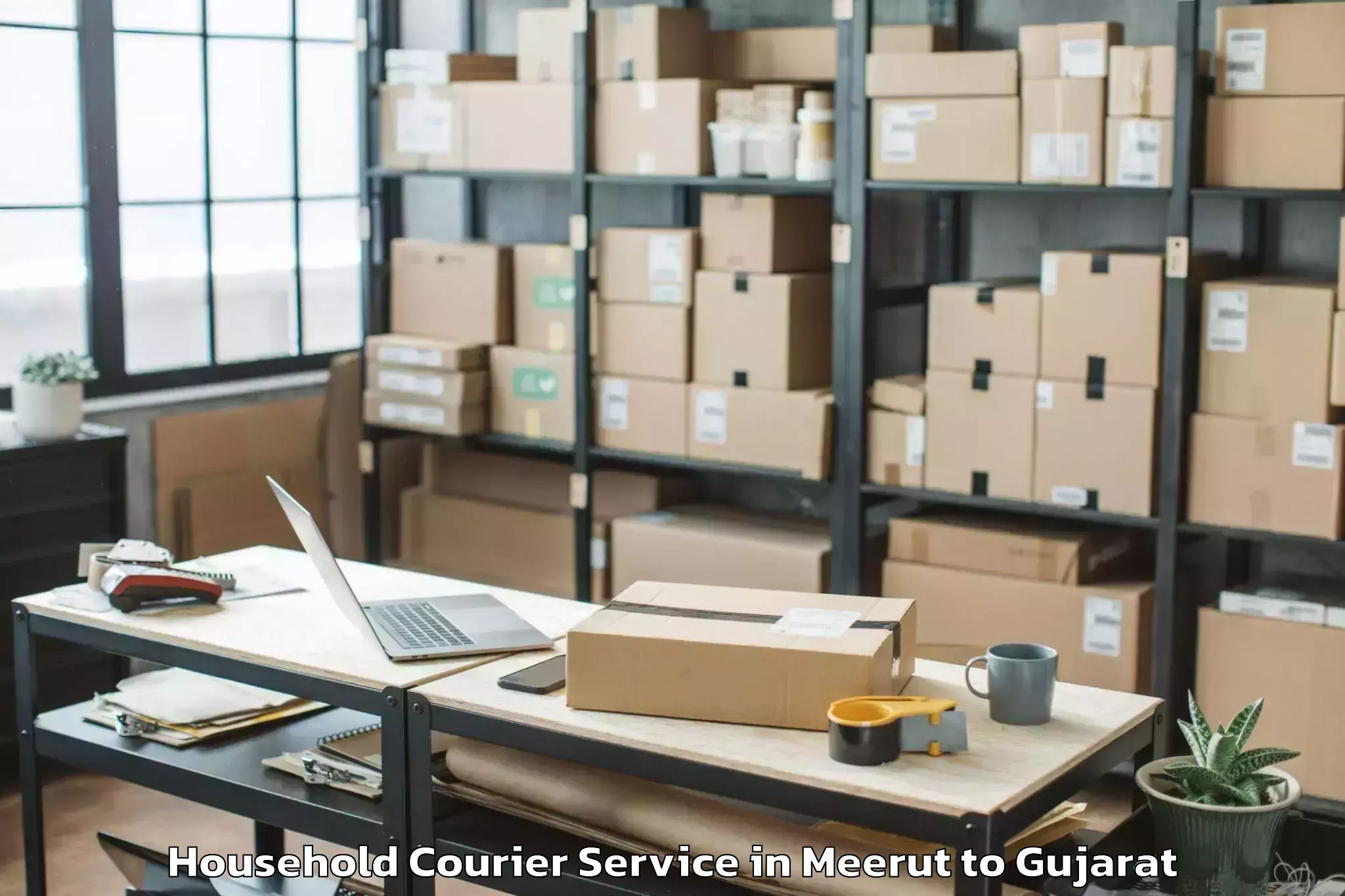 Top Meerut to Dhanera Household Courier Available